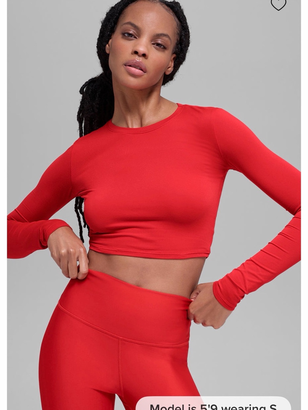 ALO Yoga Red Long-Sleeve Crop Top